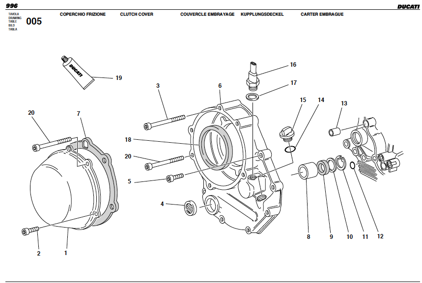 Ducati 748/916/996/998 Kupplungskorb Kupplungsbeläge Newfren F